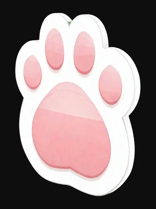 3D model for Pink Paw Print