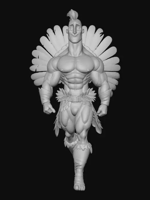 3D model for Colorful Turkey Warrior