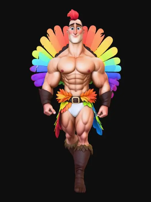 3D model for Colorful Turkey Warrior