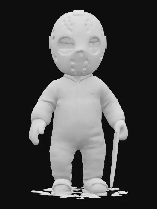 3D model for #halloween#, Jason baby doll , Stylized, Highly Detailed, Full Body,