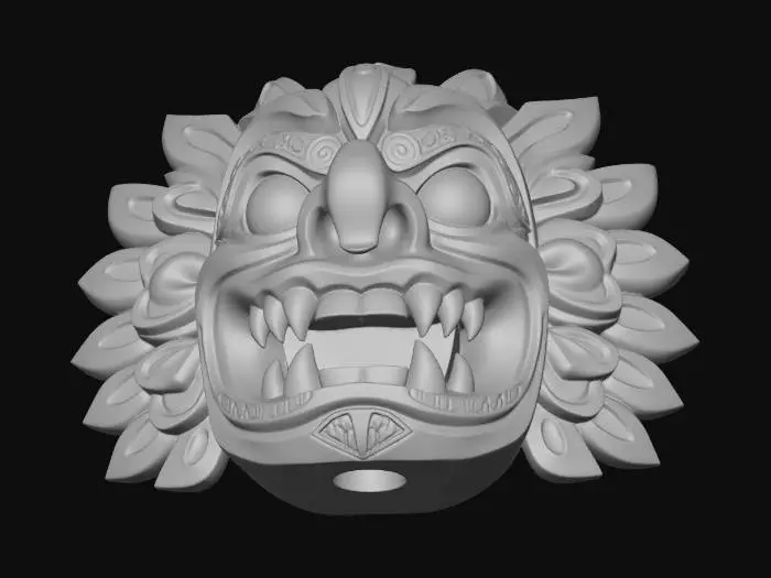 3D model for GENERATE A TIKI MASK. HE HAS BIG TEETH AND IS A WARRIOR