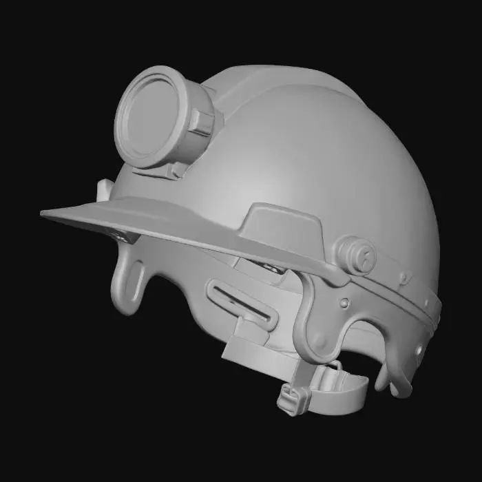 3D model for GENERATE A 3D IMAGE OF A HARD HAT WITH A SPOTLIGHT ON THE FRONT