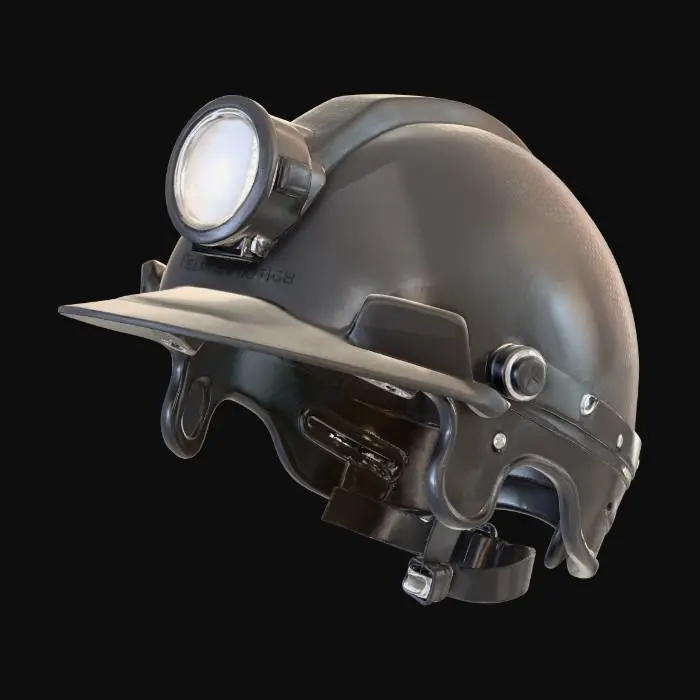 3D model for GENERATE A 3D IMAGE OF A HARD HAT WITH A SPOTLIGHT ON THE FRONT