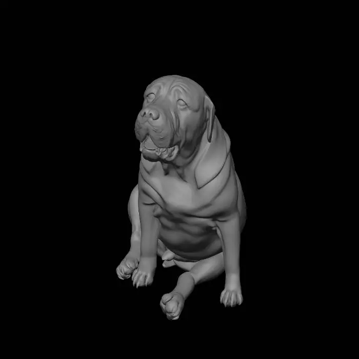 3D model for Muddy Mastiff on the Sofa