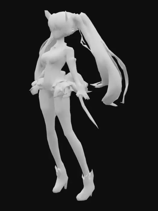 3D model for Futuristic Vocaloid Warrior
