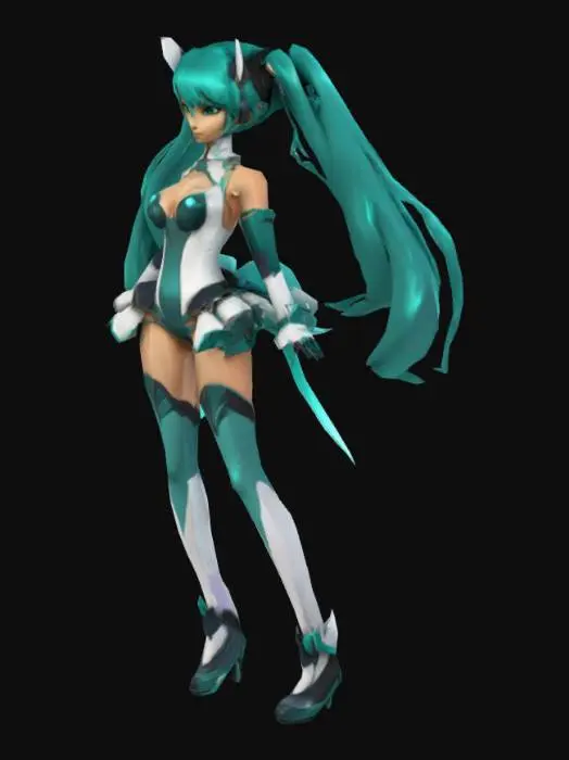 3D model for Futuristic Vocaloid Warrior