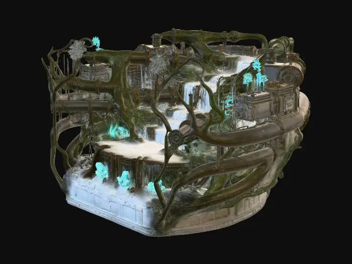3D model for Crystal Cascade in the Rusted Forest