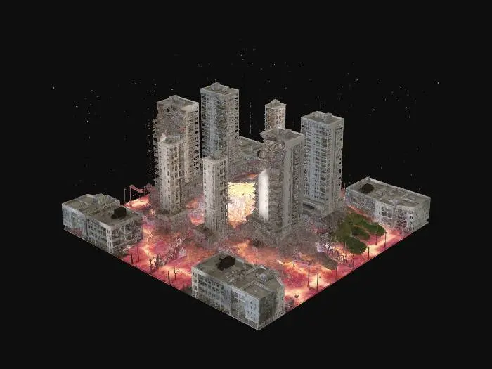 3D model for Volcanic Inferno Over a Fallen City