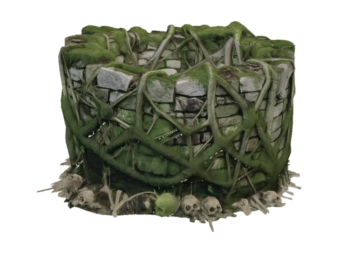 Circle of Moss and Bones yapay zekâ ile oluşturulmuş 3D model