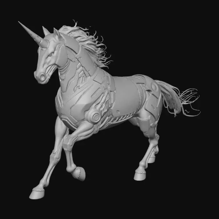 3D model for Neon Unicorn of the Mecha City