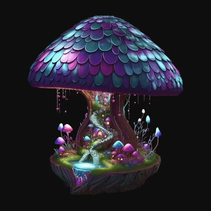 3D model for Luminous Mushroom Village