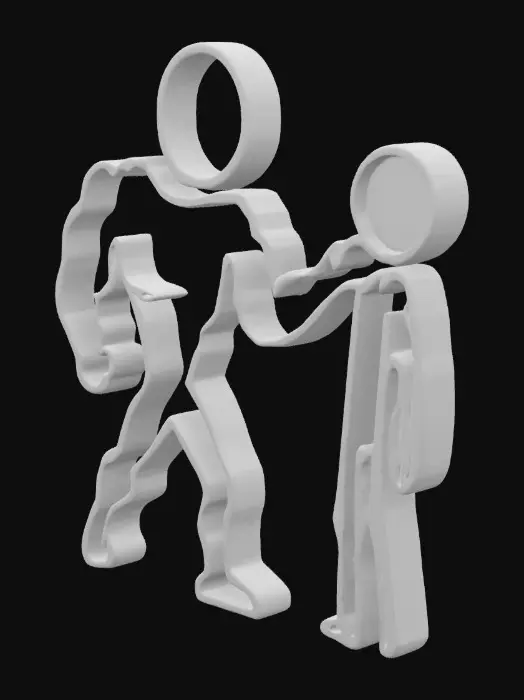 3D model for Confrontation in Line Art