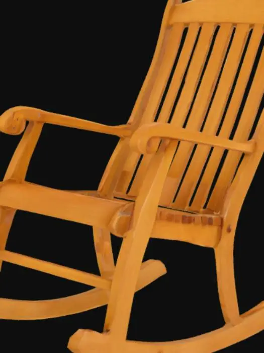 3D model for A wooden rocking chair, foldable, golden brown color 