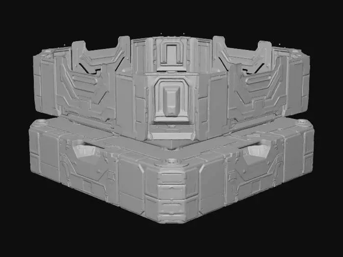 3D model for # modular environment asset, seamless tiling capable, game ready, clean topology, mid poly, optimized, PBR textures, 2k textures, consistent texel density, deep sea sci fi research facility, titanium ceramic metal, marine corrosion, bioluminescent accents, wet surface
## square modular floor panel, reinforced metal plates, bolt patterns, drainage grooves, subtle salt corrosion, faint cyan luminous lines embedded in seams, slightly worn, deep sea research facility, seamless edge alignment, PBR