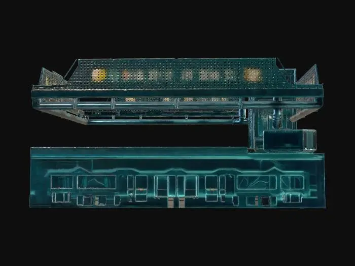 3D model for # modular environment asset, seamless tiling capable, game ready, clean topology, mid poly, optimized, PBR textures, 2k textures, consistent texel density, deep sea sci fi research facility, titanium ceramic metal, marine corrosion, bioluminescent accents, wet surface
## industrial grated floor tile, thick metal grid, darkness visible below, pipes and cables faintly visible, wet reflections, marine deposits, underwater facility aesthetic, modular seamless tile, PBR