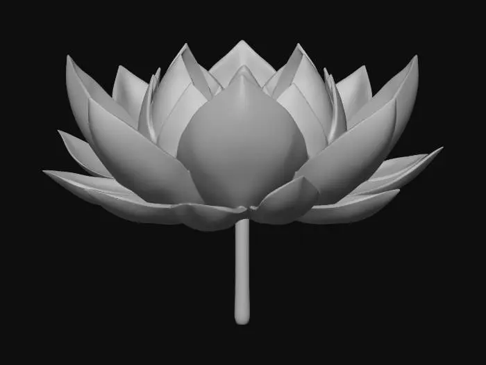 3D model for A highly detailed 3D model of a geometric lotus flower thriving in the deep sea. The petals are made of translucent crystalline glass and dark metallic titanium, featuring sharp, fractal geometric shapes. Bioluminescent neon blue and glowing cyan veins run through the geometric petals. The core of the lotus emits an ethereal, deep-ocean luminescent glow. PBR textures, emissive materials, refractive glass, sub-surface scattering. Sci-fi marine biology style, high poly, 8k resolution, Unreal Engine 5 render, isolated 3D game asset, masterpiece, symmetrical design.