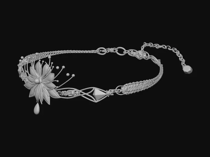 3D model for Ruby Blossom Necklace