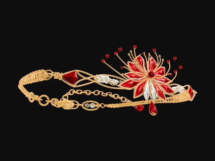 3D model for Ruby Blossom Necklace