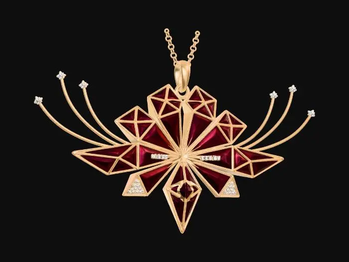 3D model for Garnet Starburst Pendant