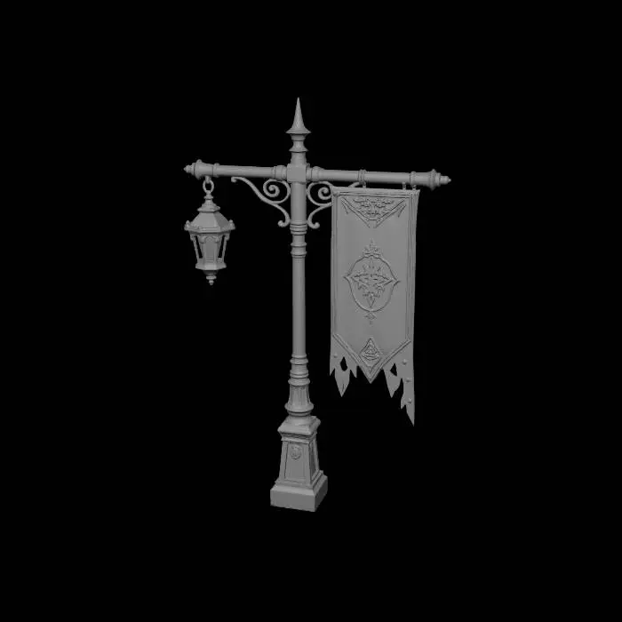 3D model for Heraldic Lantern Post