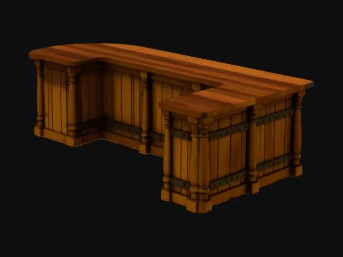 3D model for Rustic Tavern Bar
