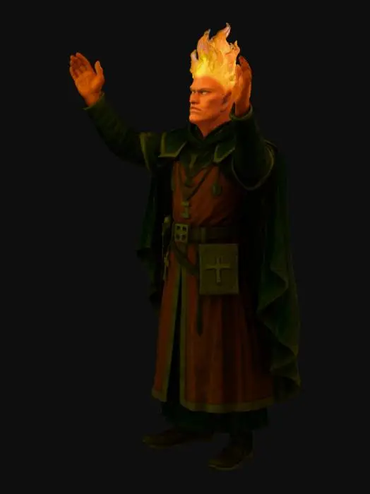 3D model for Fire genasi praying