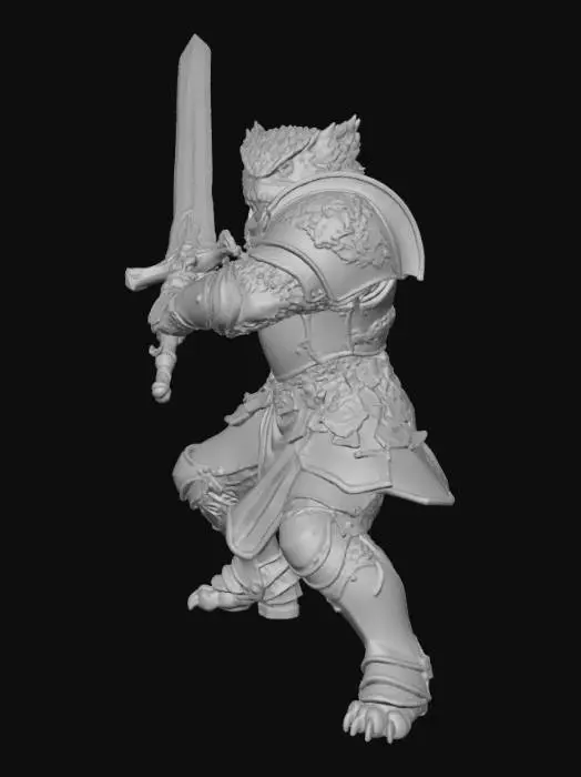 3D model for Paladin owlin with long sword.
