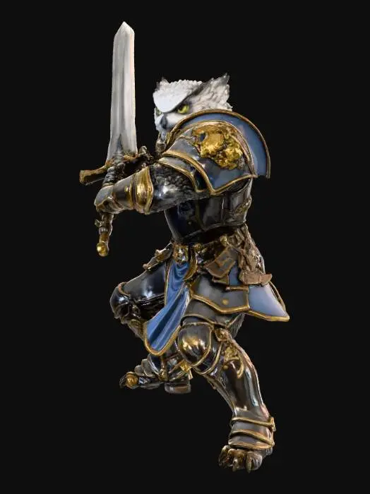 3D model for Paladin owlin with long sword.