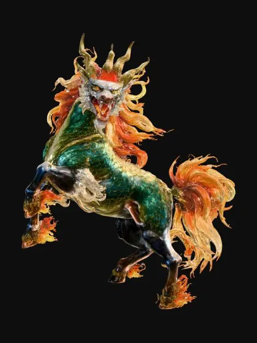 3D model for kirin on top of a rock