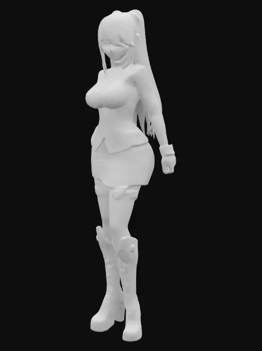 3D model for Highly Detailed, Shana from Shakugan no shana Anime. Curvy body. sexy expression. , Anime Ultra Detailed, . Well-proportioned. Clearly defined features. Highly detailed. Highly stylized. recessed features with a depth of at least 2mm. Sharp, clean lines.