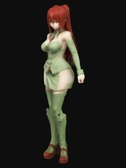 3D model for Highly Detailed, Shana from Shakugan no shana Anime. Curvy body. sexy expression. , Anime Ultra Detailed, . Well-proportioned. Clearly defined features. Highly detailed. Highly stylized. recessed features with a depth of at least 2mm. Sharp, clean lines.