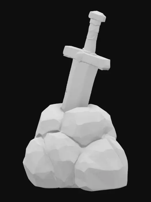 3D model for Sword on Rock