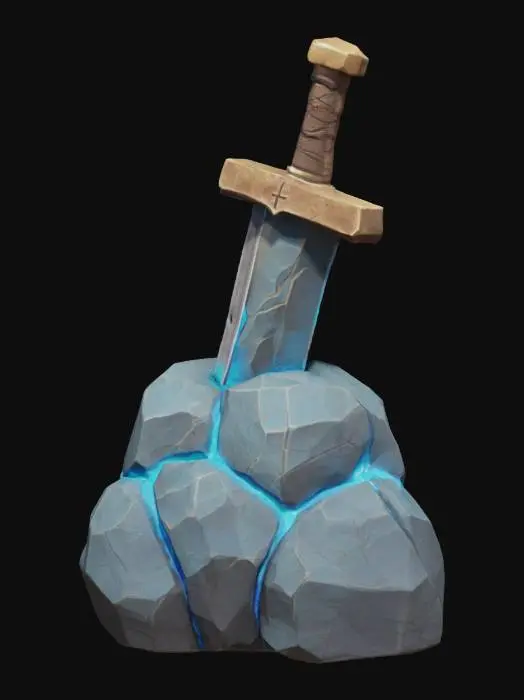 3D model for Sword on Rock