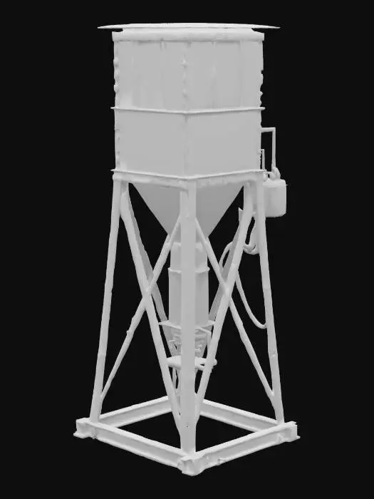 3D model for 1950'S era classic railroad steel sanding tower for providing sand to locomotives thru a hanging rubber hose.