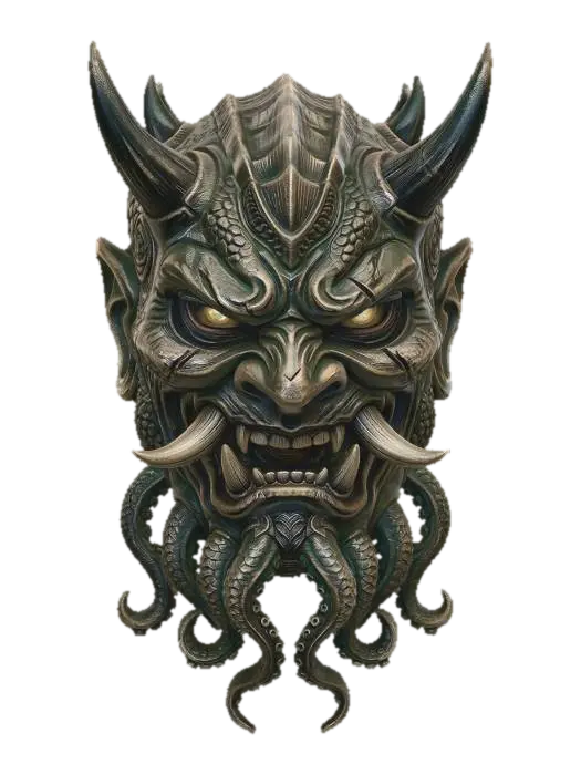 Cthulhu Mask - Eldritch 3D model, vytvořený pomocí AI