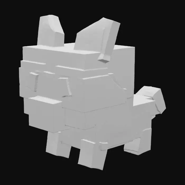 3D model for Blocky Raccoon