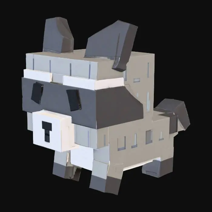 3D model for Blocky Raccoon