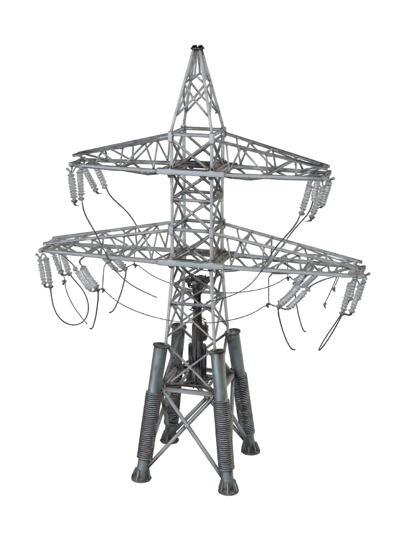 电压塔楼 - Electrical 3D model, vytvořený pomocí AI