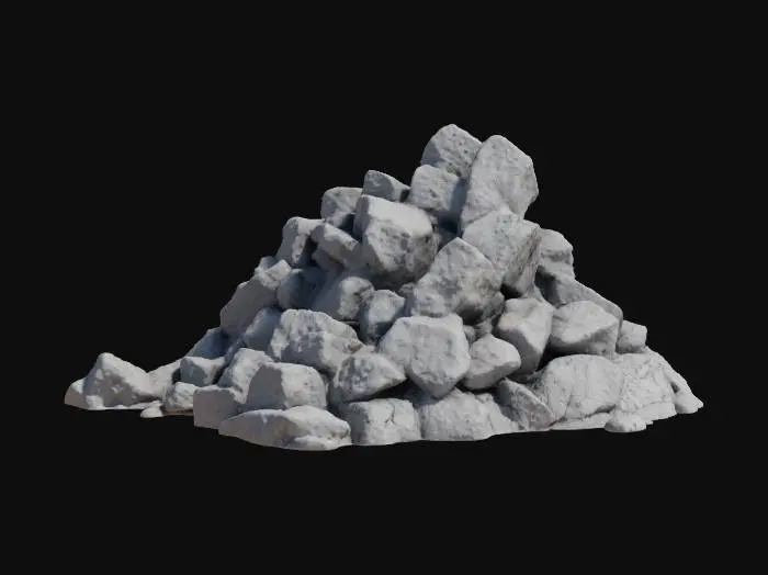 3D model for large chunks of rocky debris