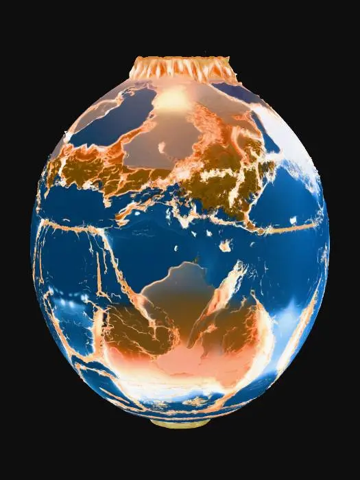 3D model for A massive “all-seeing eye” floating in the deep cosmos above Earth, looking down with power and mystery. The eye glows with bright celestial light and ancient energy, surrounded by swirling stars, galaxies, and cosmic mist. Below it is planet Earth seen from space: half the planet peaceful and vibrant with blue oceans, glowing cities, and bright hope — while the other half is dark, burning, destroyed by war, explosions, cracked land, smoke clouds, ruined cities and chaos. Strong contrast between hope and destruction. Epic cinematic lighting, ultra-detailed, hyper realistic, dramatic atmosphere, powerful symbolism, 4K, highly detailed, sharp, dramatic shadows, godly perspective.