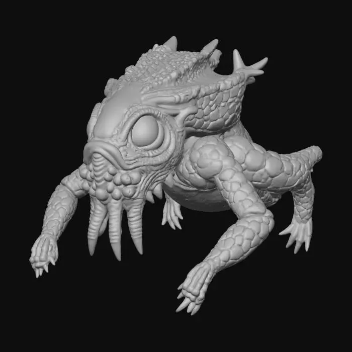 3D model for Create a set of 3D mechanical keyboard keycaps for keys 1–0. 
Each key has a different realistic dark fantasy/alien creature sculpted into it. 
Horror yet artistic, ultra-detailed, strong geometry, printable, no thin parts. 
Each creature unique and clearly different. 
Premium artisan collectible keycaps, cinematic detail, realistic textures, not cartoon.