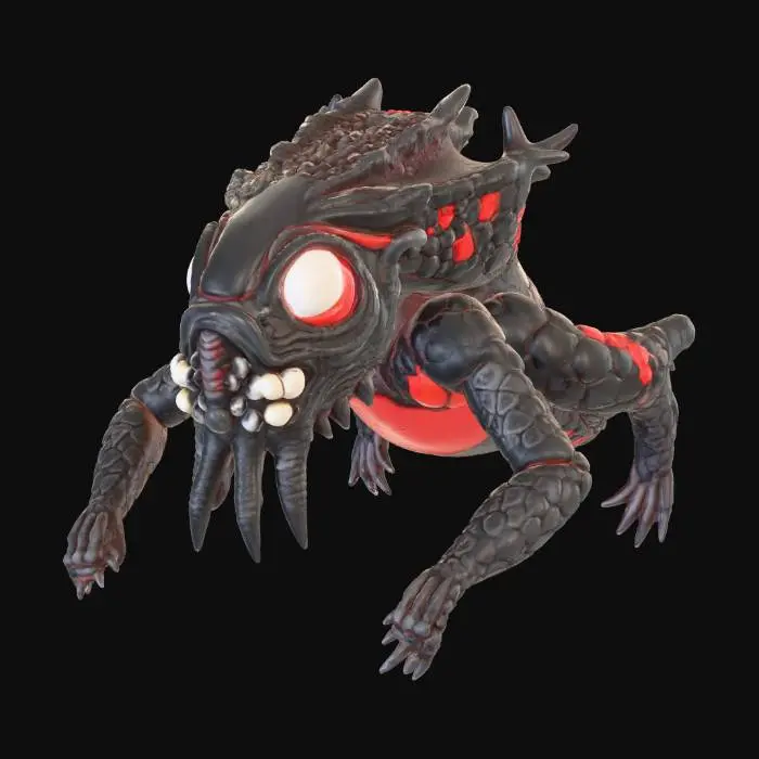 3D model for Create a set of 3D mechanical keyboard keycaps for keys 1–0. 
Each key has a different realistic dark fantasy/alien creature sculpted into it. 
Horror yet artistic, ultra-detailed, strong geometry, printable, no thin parts. 
Each creature unique and clearly different. 
Premium artisan collectible keycaps, cinematic detail, realistic textures, not cartoon.