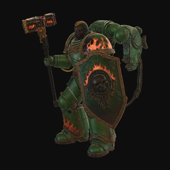 3D model for Flame-Armored Space Marine with Shield