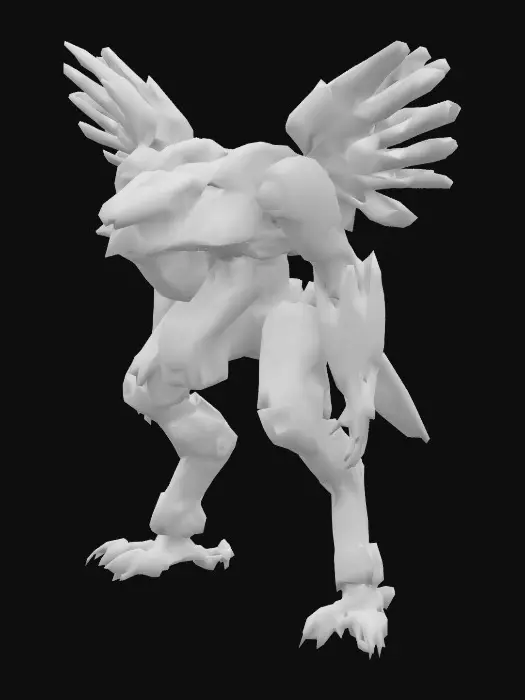 3D model for ein battletech kampfroboter der ähnlichkeiten zum Vogel namens Kampfläufer aufweist.