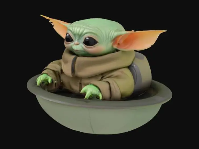 3D model for Grogu (aka “Baby Yoda”) in his Floating Pram