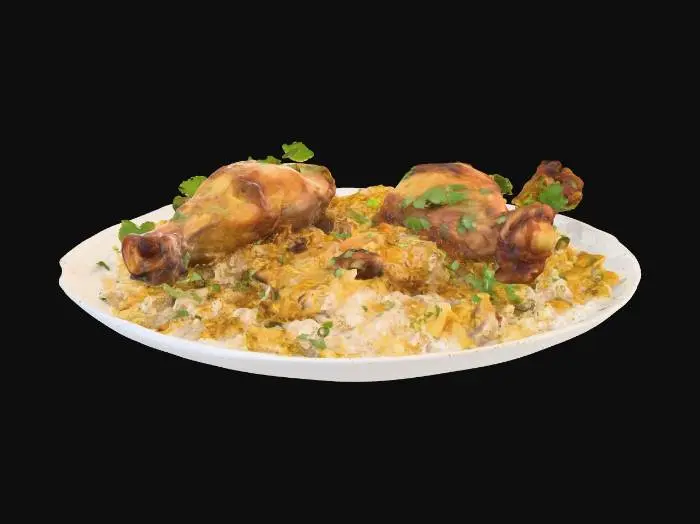 3D model for Saffron Chicken Biryani