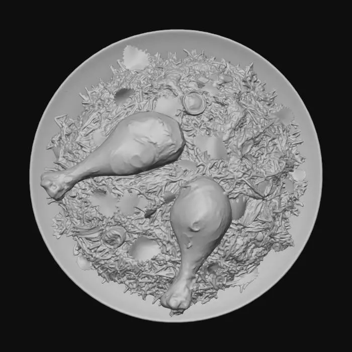 3D model for Saffron Chicken Biryani