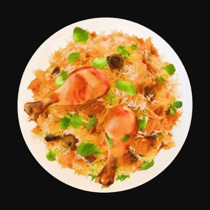 3D model for Saffron Chicken Biryani