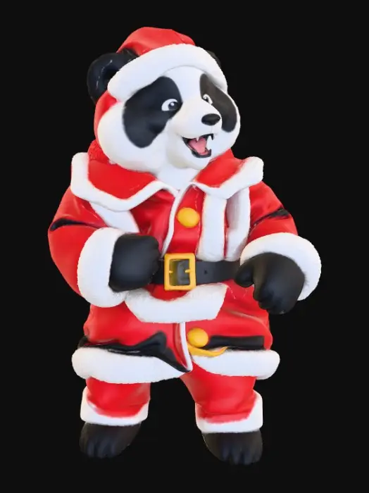 3D model for Dabbing panda wearing a Santa costume