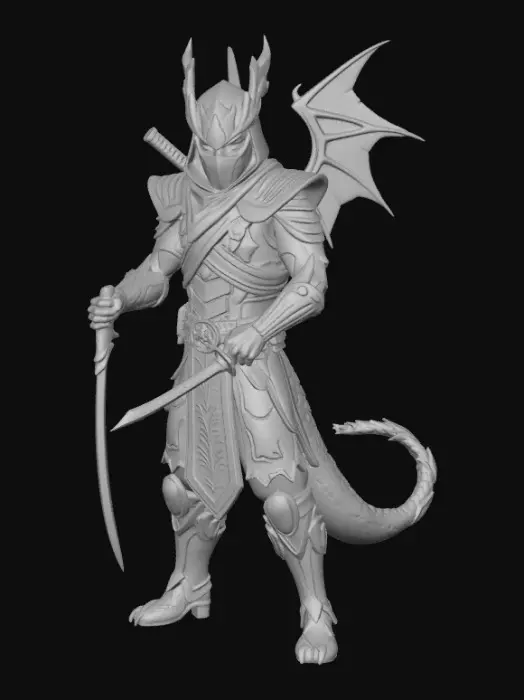 3D model for Fortnite character that is a dragon ninja